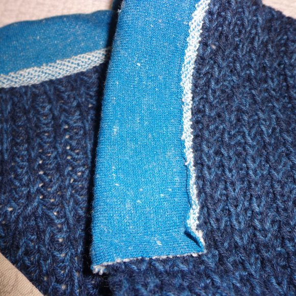 NWT Mystree Knit Tunic L V-Neck Faux Collar Long Sleeves Blue Side Slits - Picture 15 of 15